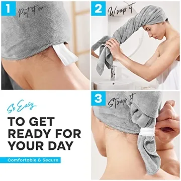 Luxe Beauty Microfiber Hair Towel Wrap, Absorbent Hair Drying Towel