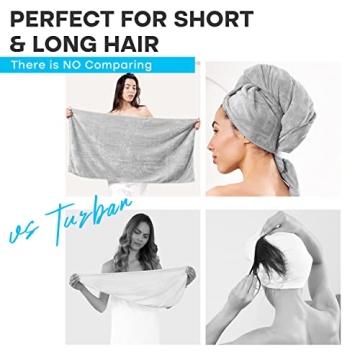 Luxe Beauty Microfiber Hair Towel Wrap, Absorbent Hair Drying Towel