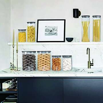 Urban Green Glass Storage Jars with Bamboo Lids 6-Pack