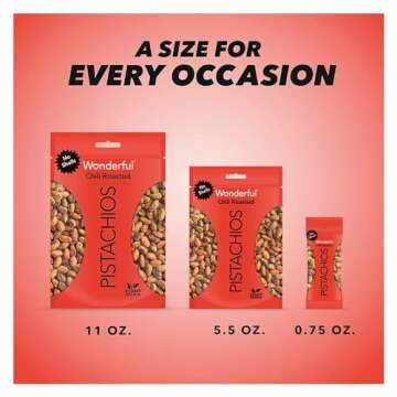 Wonderful Pistachios No Shells, Chili Roasted Nuts, 22 Ounce Resealable Bag, Protein Snacks, Gluten Free, Healthy Snack, Vegan Snacks
