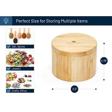 RoyalHouse Bamboo Salt and Pepper Holder for Kitchen Storage