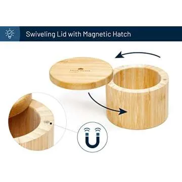 RoyalHouse Bamboo Salt and Pepper Holder for Kitchen Storage