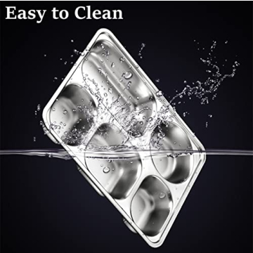 Tebery Stainless Steel Divided Plates - Durable 5 Section Trays