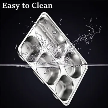 Tebery Stainless Steel Divided Plates - Durable 5 Section Trays