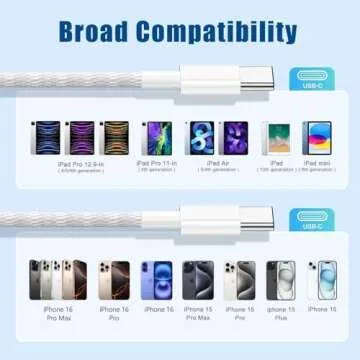 iPhone 16 15 Fast Charger Cable 10ft, Durable USB C Cord