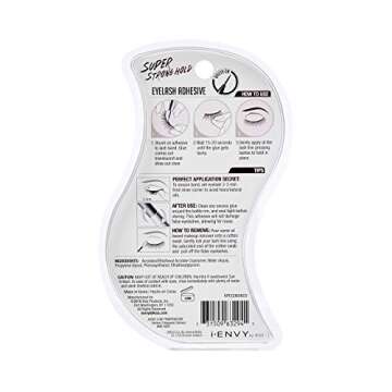 i-Envy by KISS Super Strong Hold Eyelash Adhesive, Waterproof Long-Lasting Strip Lash Glue, Natural-Looking Allergy & Latex Free with Brush Applicator (Clear)