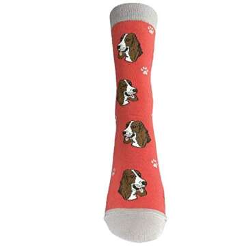 E&S Pets Boston Terrier Socks - Fun Unisex Socks - Crazy Pet Lover - Novelty Socks Funny Gifts for Dog Lovers - Cute Dog Pattern - Casual Crew Socks - One Size Fits most