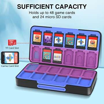 THELIFELICIOUS Switch Game Card Case for Nintendo Switch/OLED/Lite, Gradient Color Lining Games Card...
