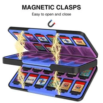 THELIFELICIOUS Switch Game Card Case for Nintendo Switch/OLED/Lite, Gradient Color Lining Games Card Holder with 48 Game Cards Slots & 24 Micro SD Cards Slots