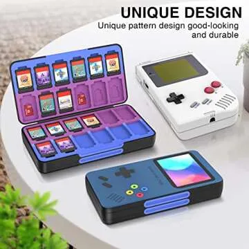 THELIFELICIOUS Switch Game Card Case for Nintendo Switch/OLED/Lite, Gradient Color Lining Games Card Holder with 48 Game Cards Slots & 24 Micro SD Cards Slots