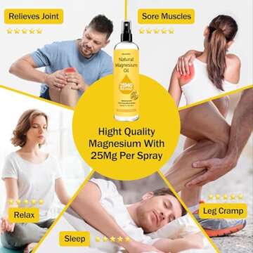 WhereHike Magnesium Spray, Pure Magnesium Oil Spray for Feet,Ideal Gift for Muscle Relaxation&Better Sleep,Rapid Absorption,Quick Drying Without Residue-Vanilla