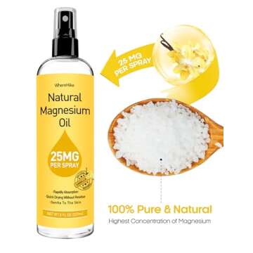 WhereHike Magnesium Spray, Pure Magnesium Oil Spray for Feet,Ideal Gift for Muscle Relaxation&Better Sleep,Rapid Absorption,Quick Drying Without Residue-Vanilla