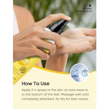 WhereHike Magnesium Spray, Pure Magnesium Oil Spray for Feet,Ideal Gift for Muscle Relaxation&Better Sleep,Rapid Absorption,Quick Drying Without Residue-Vanilla