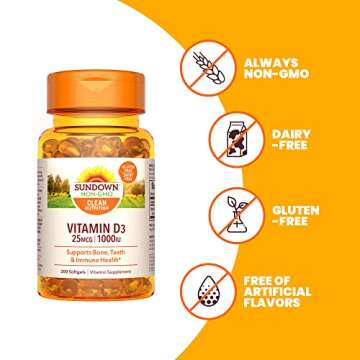 Sundown Vitamin D3 for Immune Support, Non-GMO