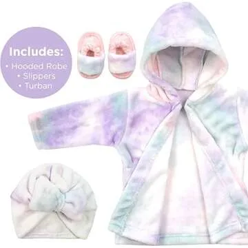 Cute Baby Robe Slippers & Turban Set for Newborns