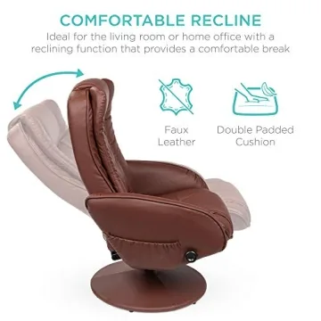 Electric Massage Recliner with Heat and Ottoman - Brown