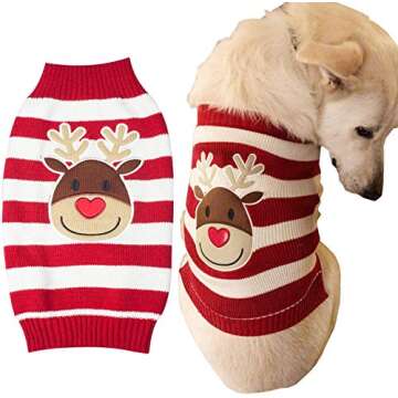 HAPEE Christmas Dog Sweaters for Large Dogs,Santa Pet Clothes,Xmas Dog Accessories, Dog Apparel (P03...