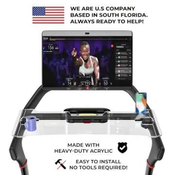 SELINA Tread Laptop Tray Compatible with the New Peloton Tread - Desk Attachment Specifically Designed for Your Peloton Tread - Walk While You Work With A Sturdy Treadmill Tray - Dedicated Phone Holde
