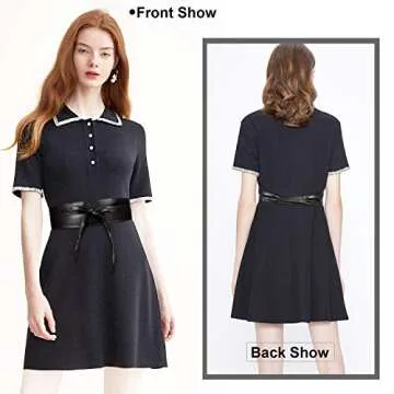 JASGOOD Women Fashion Leather Obi Belt- Plus Size Black Wide Fashion Wrap Waist Belt for Ladies,Blac...