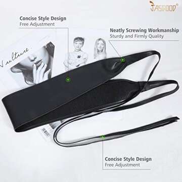 JASGOOD Women Fashion Leather Obi Belt- Plus Size Black Wide Fashion Wrap Waist Belt for Ladies,Black,Fit Waist Size 26-31 Inch