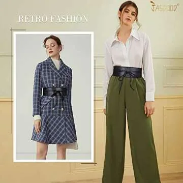 JASGOOD Women Leather Obi Belt - Plus Size Fashion Accessory