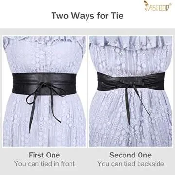 JASGOOD Women Leather Obi Belt - Plus Size Fashion Accessory