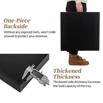 Hanobe 20 Inch Large Decorative Ottoman Tray with Handles