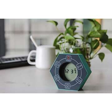 Home & Office Timer with Clock, 5,15, 30, 45, 60 Minute Preset Countdown Timer, Easy-to-Use Time Management Tool (Cyan)
