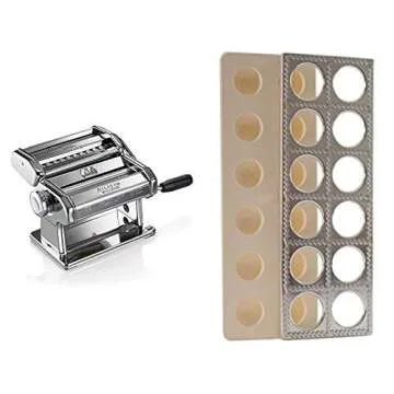 Marcato Atlas Pasta Machine, Stainless Steel with Cutter, Hand Crank & Instructions