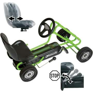 Hauck Lightning Pedal Go Kart in Race Green for Kids
