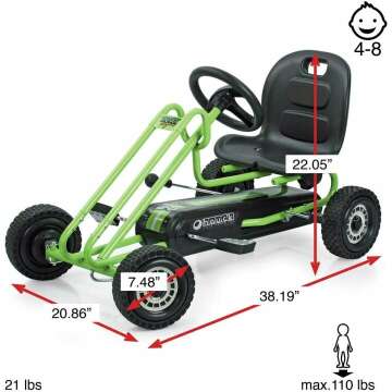 Hauck Lightning Pedal Go Kart in Race Green for Kids