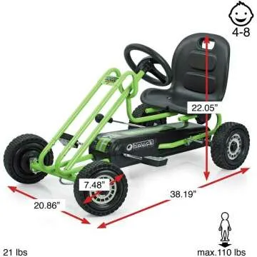 Hauck Lightning Pedal Go Kart in Race Green for Kids