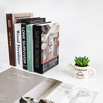 Jekkis Book Ends - Clear Acrylic Bookends for Stylish Organization