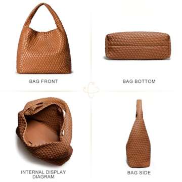 Woven Bag Purses and Handbags Woven Vegan Leather Bag For Women Woven Tote Bag Shoulder Bag Top-Handle Bag With Purses