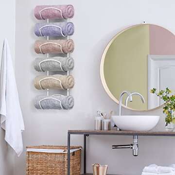 CANYAVE Towel Racks for Bathroom, Towel Rack Wall Mounted Bathroom Towel Holder, Towel Storage for R...