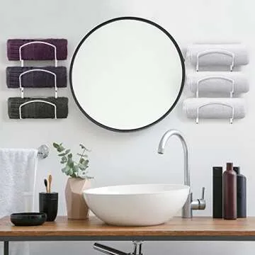 CANYAVE Towel Racks for Bathroom, Towel Rack Wall Mounted Bathroom Towel Holder, Towel Storage for Rolled Bath Shower Hand Towel, 3 Levels x 2pcs (White)