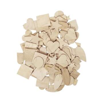 Creativity Street Natural Wood Shapes - 1000 Piece Assortment