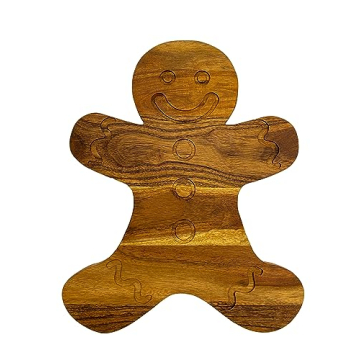 Gingerbread Shaped Wooden Cutting Board for Christmas Charcuterie