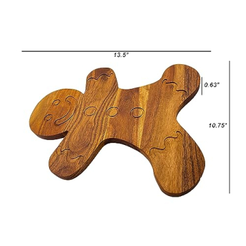 Gingerbread Shaped Wooden Cutting Board for Christmas Charcuterie