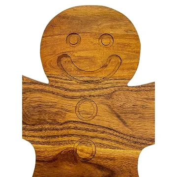 Gingerbread Shaped Wooden Cutting Board for Christmas Charcuterie