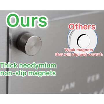 Acrylic Magnetic Calendar for Fridge 16”x12” Clear Dry Erase Calendar Board Reusable Monthly Planner Includes 4 Magnetic Color Dry Erase Markers with Magnetic Marker Holder