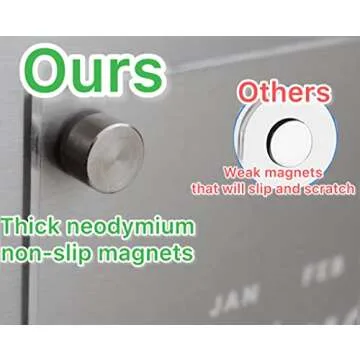 Acrylic Magnetic Calendar for Fridge 16”x12” Clear Dry Erase Calendar Board Reusable Monthly Planner Includes 4 Magnetic Color Dry Erase Markers with Magnetic Marker Holder