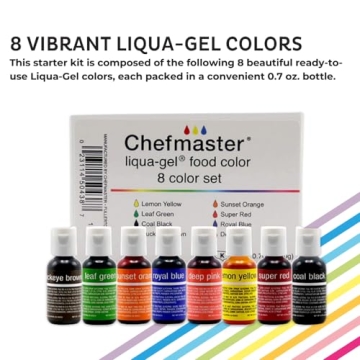 Chefmaster Vibrant Liqua-Gel Food Coloring Kit 8 Pack