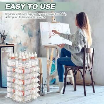 Lineshading 2 Pcs 6 Tier Acrylic Paint Bottle Organizer Spinning Storage Rack Holder Holds up to 96 Bottles Stand Rotating Tower Craft for Painting (Only For AV/AK 17ml)