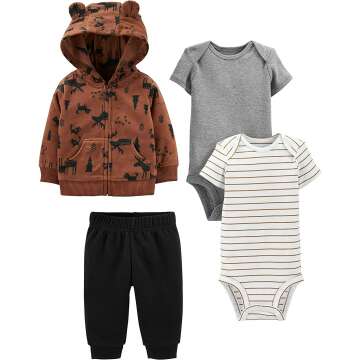 Baby Boys' 4-Piece Jacket, Pant, and Bodysuit Set