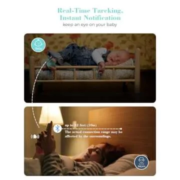 Babytone Baby Sleep Monitor, Smart Baby Sock Tracking Heart Rate, Oxygen Level and Movement, Wearable Infant Foot Monitor with APP Bluetooth for 0-36 Months Newborn