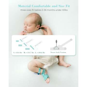 Babytone Baby Sleep Monitor, Smart Baby Sock Tracking Heart Rate, Oxygen Level and Movement, Wearable Infant Foot Monitor with APP Bluetooth for 0-36 Months Newborn