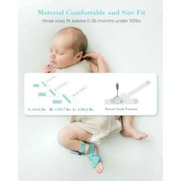 Babytone Baby Sleep Monitor, Smart Baby Sock Tracking Heart Rate, Oxygen Level and Movement, Wearable Infant Foot Monitor with APP Bluetooth for 0-36 Months Newborn
