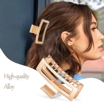 LUKACY Gold Hair Claw Clips 6 Pack for Strong Hold