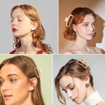 LUKACY Gold Hair Claw Clips 6 Pack for Strong Hold